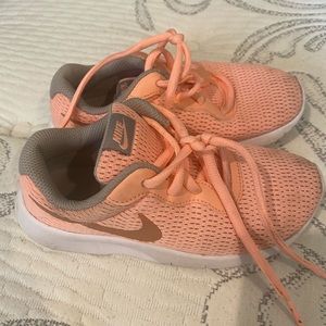 Coral girl Nike shoes size 12